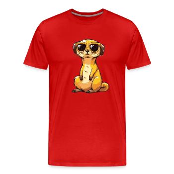 Meerkat with sunglasses Meerkat - Men's Premium Organic T-Shirt - red - Front - Damien (186cm)