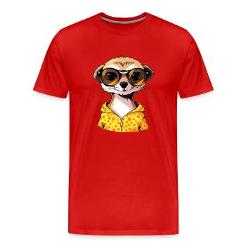 Meerkat with sunglasses Meerkat - Men's Premium Organic T-Shirt - red - Front - Damien (186cm)