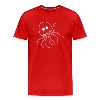 Qualle - Männer Premium Bio T-Shirt - Rot - Vorne - Damien (186cm)