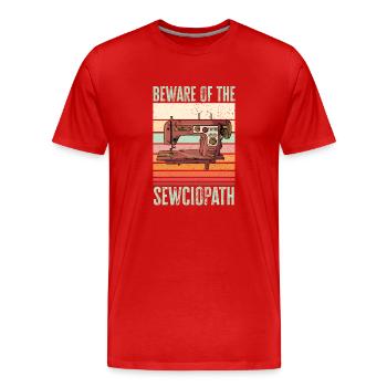 Machine à coudre Couturière Couture couture - T-shirt bio Premium Homme - rouge - Devant - Damien (186cm)