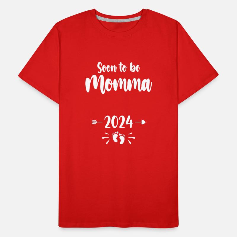 Mama wird bald Mutter 2024 Mutter schwangere Kinder Mot Männer Premium Bio T-Shirt