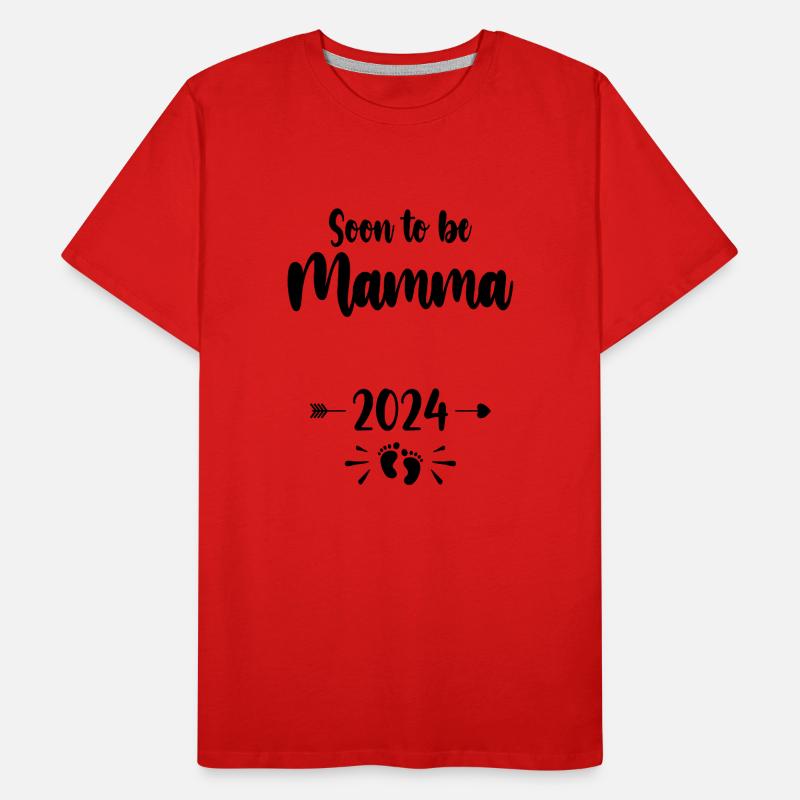 Mama wird bald Mutter 2024 Mutter schwangere Kinder Mot Männer Premium Bio T-Shirt