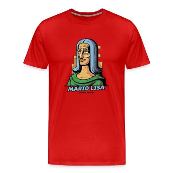 Mario Lisa est meilleur que la Mona de Lisa - T-shirt bio Premium Homme - rouge - Devant - Damien (186cm)