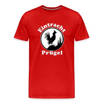Fußball Fun Trikot "Eintracht Prügel" - Männer Premium Bio T-Shirt - Rot - Vorne - Damien (186cm)