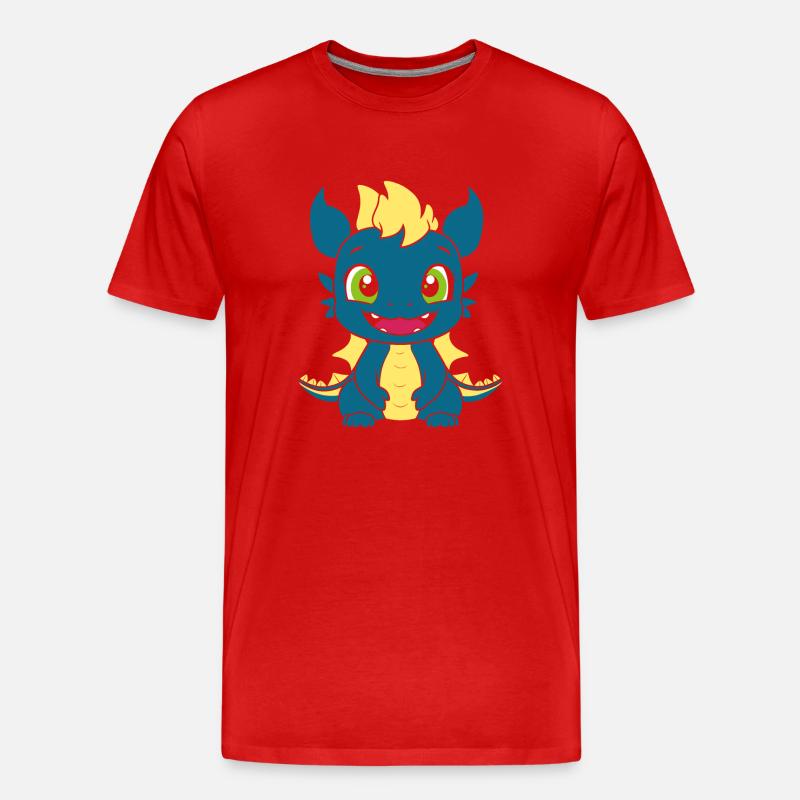 Baby-Drache - Männer Premium Bio T-Shirt - Rot