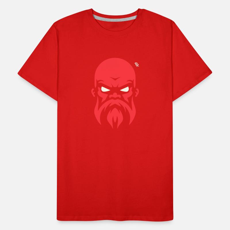Kahlköpfiger Mann mit Bart, starker Kerl Männer Premium Bio T-Shirt