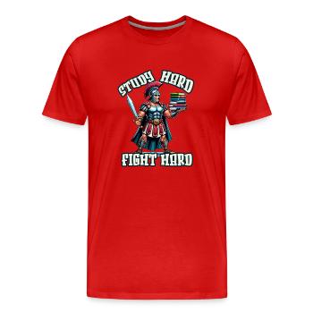 Jules César Histoire romaine Empire romain - T-shirt bio Premium Homme - rouge - Devant - Damien (186cm)
