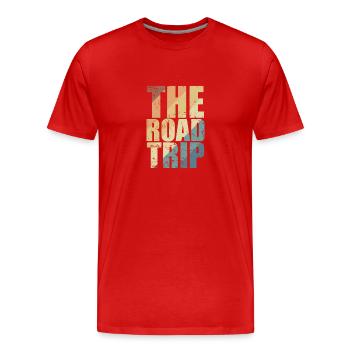 L’aventure de l’itinéraire de voyage de voyage - T-shirt bio Premium Homme - rouge - Devant - Damien (186cm)