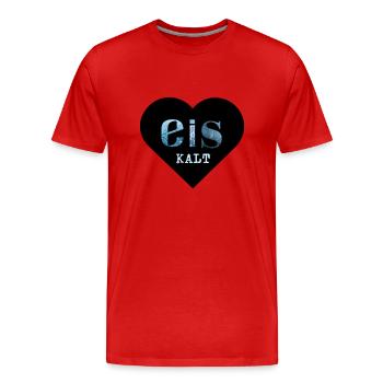 Herz eis kalt - Männer Premium Bio T-Shirt - Rot - Vorne - Damien (186cm)