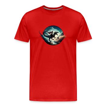 Jules César Histoire romaine Empire romain - T-shirt bio Premium Homme - rouge - Devant - Damien (186cm)