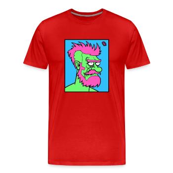Homme De Dessin Animé Masculin - T-shirt bio Premium Homme - rouge - Devant - Damien (186cm)