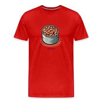 Eine Dose Bohnen - Männer Premium Bio T-Shirt - Rot - Vorne - Damien (186cm)