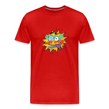 Whole life with crazy people !!! - Men's Premium Organic T-Shirt - red - Front - Damien (186cm)