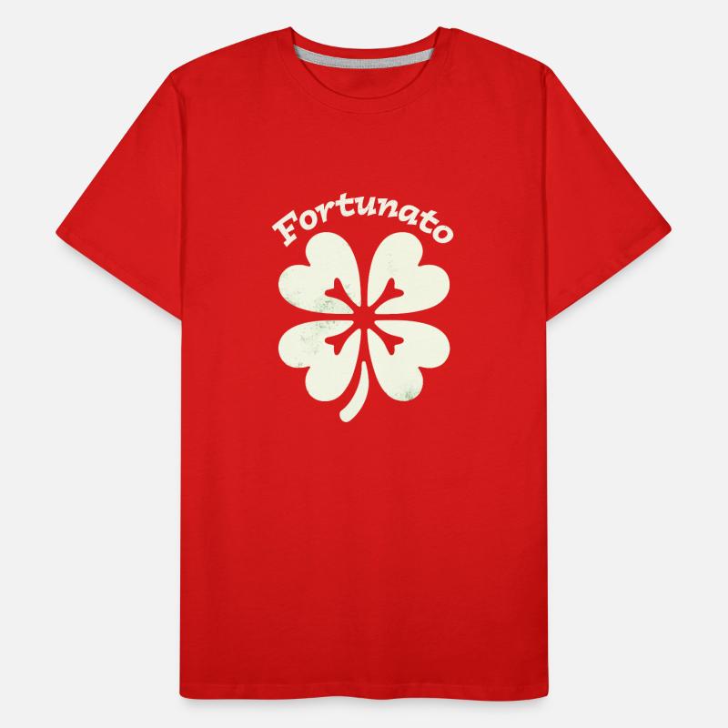 Fortunato Emblem Distressed Four-Leaf Men's Premium Organic T-Shirt