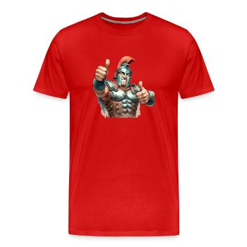 Jules César Histoire romaine Empire romain - T-shirt bio Premium Homme - rouge - Devant - Damien (186cm)
