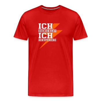 Je ne freine pas, je récupère - T-shirt bio Premium Homme - rouge - Devant - Damien (186cm)