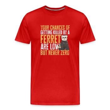 Furet, propriétaire de furet - T-shirt bio Premium Homme - rouge - Devant - Damien (186cm)