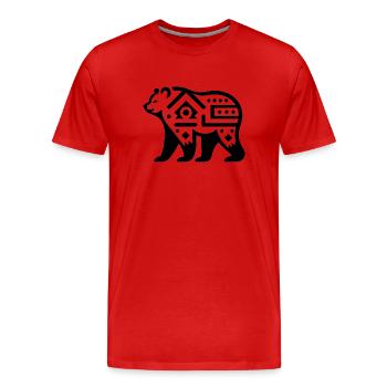 Ours du zodiaque amérindien - T-shirt bio Premium Homme - rouge - Devant - Damien (186cm)