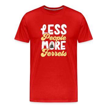 Furet, propriétaire de furet - T-shirt bio Premium Homme - rouge - Devant - Damien (186cm)