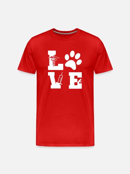 Tierliebhaber Veterinärassistent - Männer Premium Bio T-Shirt - Rot