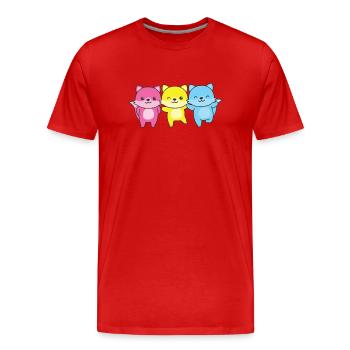 Pansexual Flag Pride LGBTQ Cute Fox - Men's Premium Organic T-Shirt - red - Front - Damien (186cm)