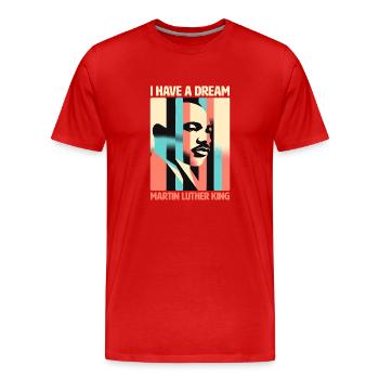 Vision of a Dream MLK Inspirational Portrait - Men's Premium Organic T-Shirt - red - Front - Damien (186cm)
