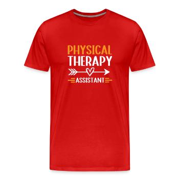 Physiotherapist Physiotherapy - Men's Premium Organic T-Shirt - red - Front - Damien (186cm)