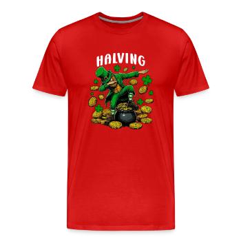 Halving - Men's Premium Organic T-Shirt - red - Front - Damien (186cm)