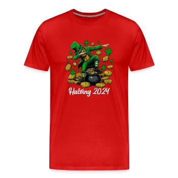 Réduction de moitié 2024 - T-shirt bio Premium Homme - rouge - Devant - Damien (186cm)