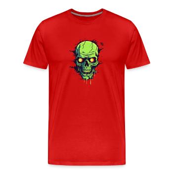 Crack in the Wall: Skull - Men's Premium Organic T-Shirt - red - Front - Damien (186cm)