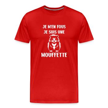 Humour Mouffette - T-shirt bio Premium Homme - rouge - Devant - Damien (186cm)