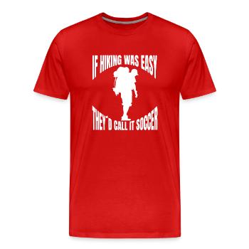 Wandern Bergwanderer Bergwandern Wanderung - Männer Premium Bio T-Shirt - Rot - Vorne - Damien (186cm)