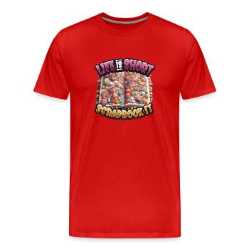 Scrapbooking fille passionné Scrapbook - T-shirt bio Premium Homme - rouge - Devant - Damien (186cm)