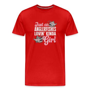 Frogfish Deep Sea Angler Angler Fish - Men's Premium Organic T-Shirt - red - Front - Damien (186cm)