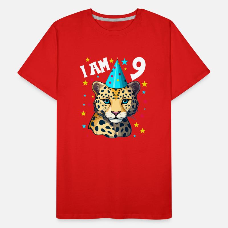 Ich bin 9 Jahre alt Leoparde Leopard 9. Geburtstag Männer Premium Bio T-Shirt