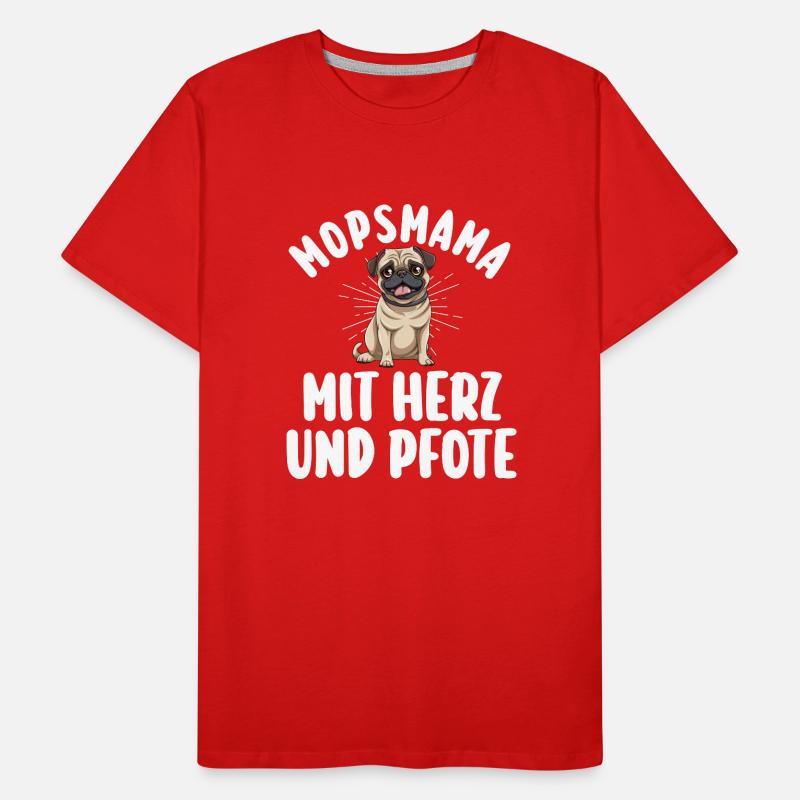 Hund Mopsmama Hundemama Mutter Mops Männer Premium Bio T-Shirt