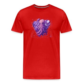 Super süße Kraken Octopus Pink Palette - Männer Premium Bio T-Shirt - Rot - Vorne - Damien (186cm)