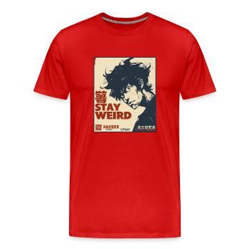 Stay Weird, Young Asian Manga Anime - Men's Premium Organic T-Shirt - red - Front - Damien (186cm)