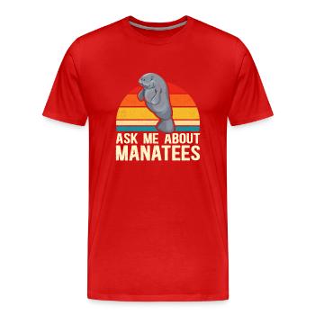 Lamantin lamantin lamantin cadeau - T-shirt bio Premium Homme - rouge - Devant - Damien (186cm)