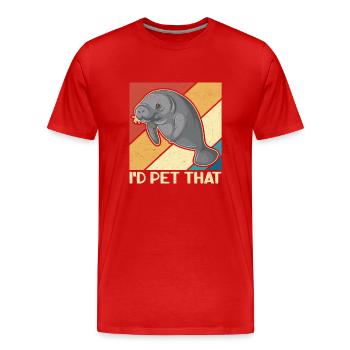Lamantin lamantin lamantin cadeau - T-shirt bio Premium Homme - rouge - Devant - Damien (186cm)