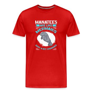 Lamantin lamantin lamantin cadeau - T-shirt bio Premium Homme - rouge - Devant - Damien (186cm)