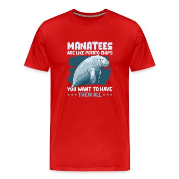 Lamantin lamantin lamantin cadeau - T-shirt bio Premium Homme - rouge - Devant - Damien (186cm)