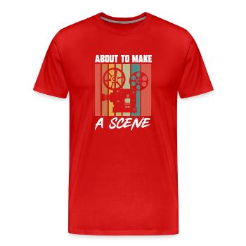 Monteur vidéo Cinéaste Vidéaste - T-shirt bio Premium Homme - rouge - Devant - Damien (186cm)