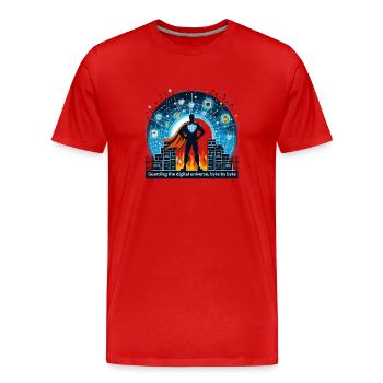 Analyste en piratage éthique Cybersécurité éthique - T-shirt bio Premium Homme - rouge - Devant - Damien (186cm)