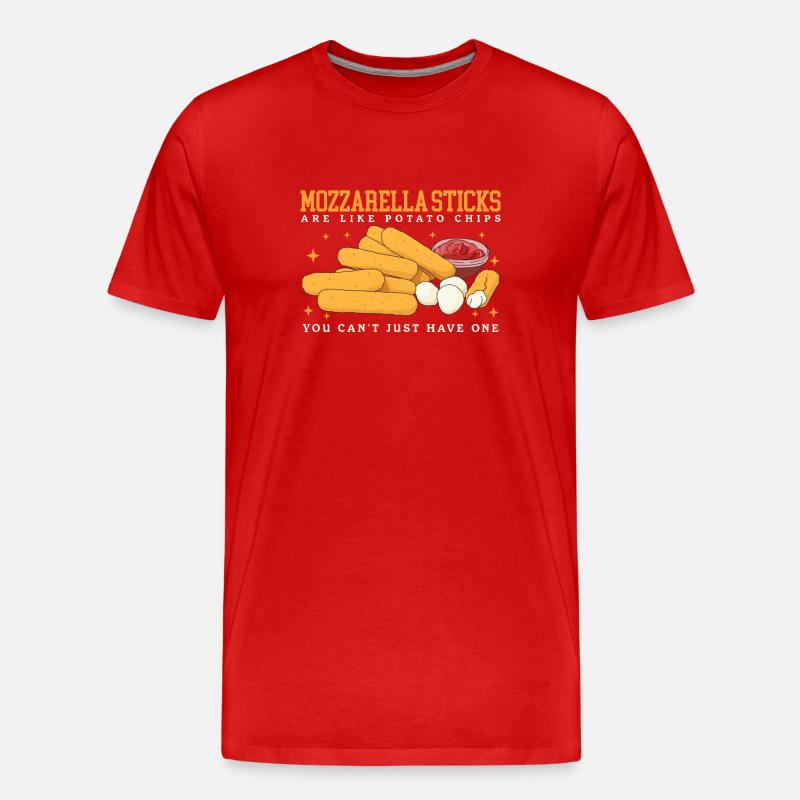 Mozzarella Sticks | Mozzarella-Sticks Geschenk - Männer Premium Bio T-Shirt - Rot