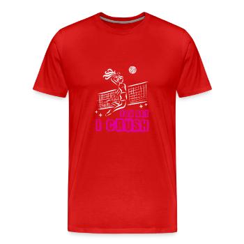 Volley-ball fille joueur de volley-ball Vintage - T-shirt bio Premium Homme - rouge - Devant - Damien (186cm)