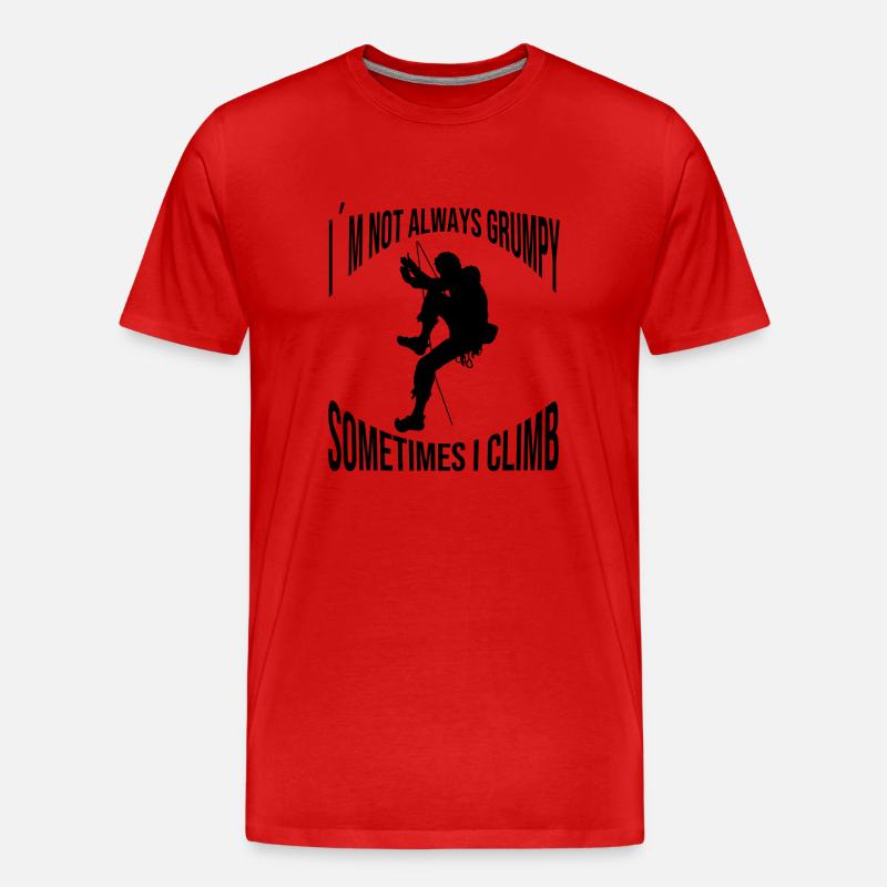 Kletterer Klettern Bergsteigen Berg Bergklettern - Männer Premium Bio T-Shirt - Rot