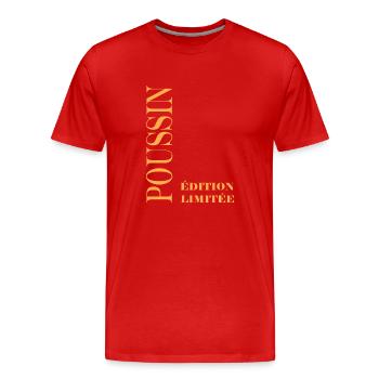 poussin - T-shirt bio Premium Homme - rouge - Devant - Damien (186cm)