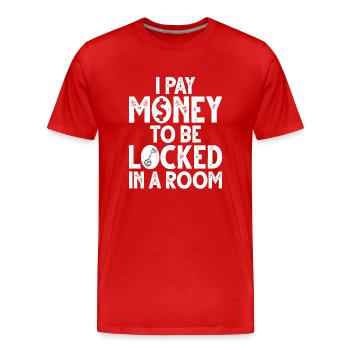 Escape Room - Men's Premium Organic T-Shirt - red - Front - Damien (186cm)