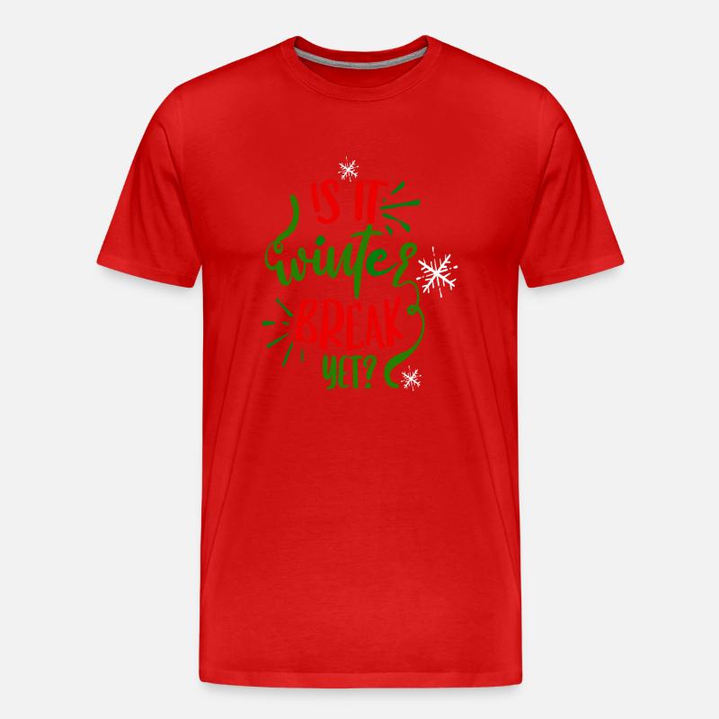 Ist schon Winterpause? - Rot/Grün eingefärbt - Männer Premium Bio T-Shirt - Rot